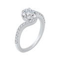 Oval Cut Diamond Promise Engagement Ring in 14K White Gold (Semi-Mount)