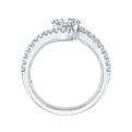 Oval Cut Diamond Promise Engagement Ring in 14K White Gold (Semi-Mount)