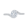 Oval Cut Diamond Promise Engagement Ring in 14K White Gold (Semi-Mount)