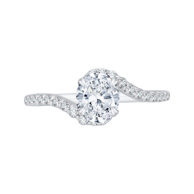 Oval Cut Diamond Promise Engagement Ring in 14K White Gold (Semi-Mount)