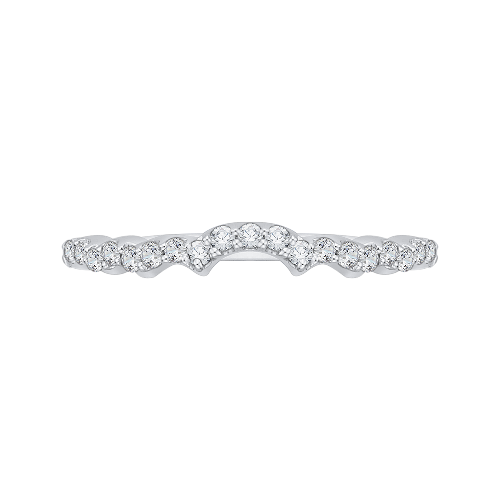 Round Diamond Wedding Band in 14K White Gold