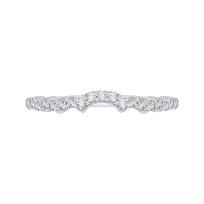 Round Diamond Wedding Band in 14K White Gold