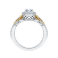 Oval Cut Diamond Halo Engagement Ring in 14K Two Tone Gold (Semi-Mount)