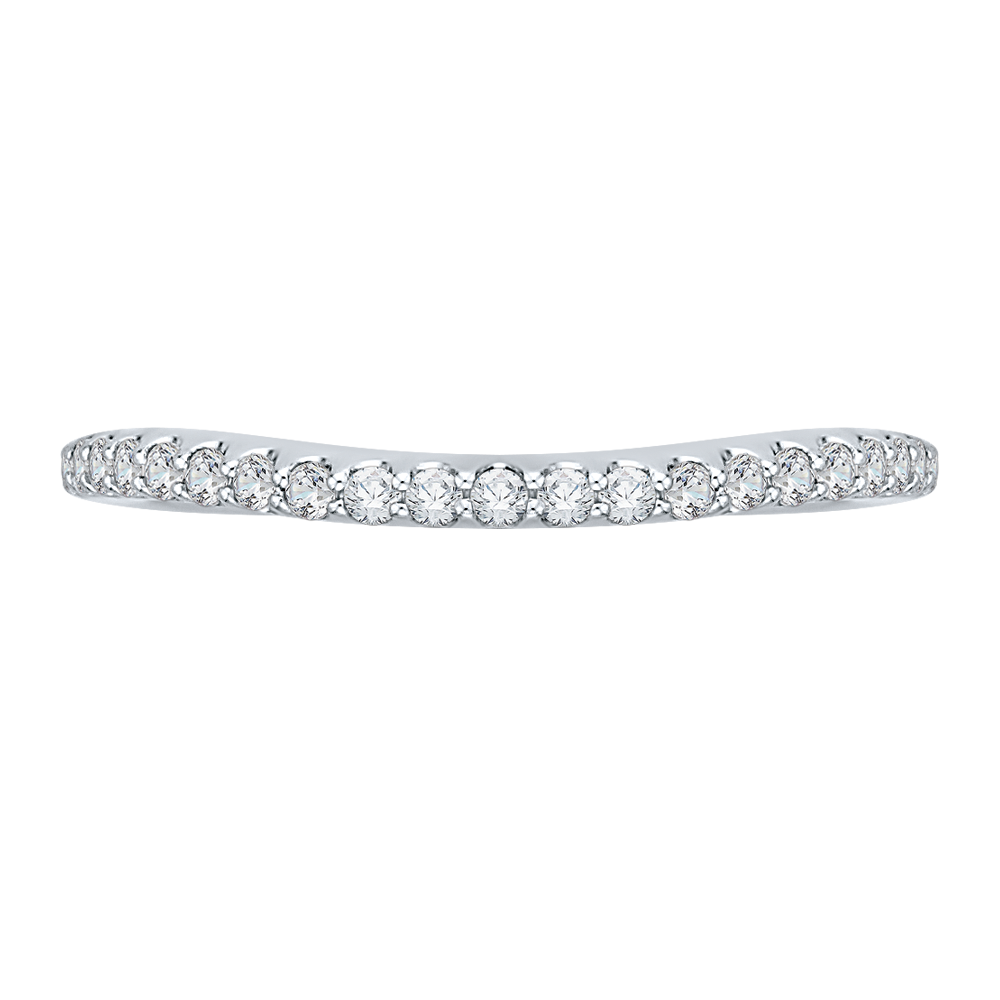 Round Diamond Wedding Band in 14K White Gold