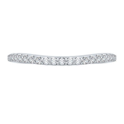 Round Diamond Wedding Band in 14K White Gold