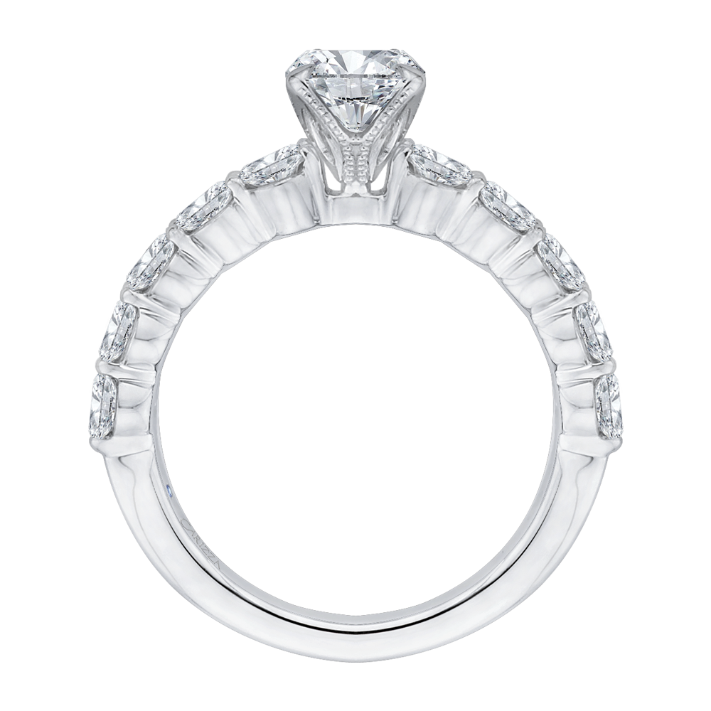 Oval Cut Diamond Engagement Ring in 14K White Gold (Semi-Mount)