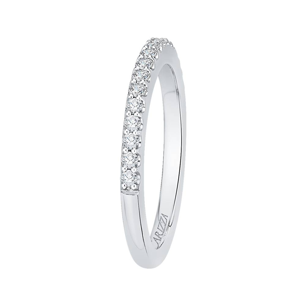 Round Diamond Half-Eternity Wedding Band in 14K White Gold