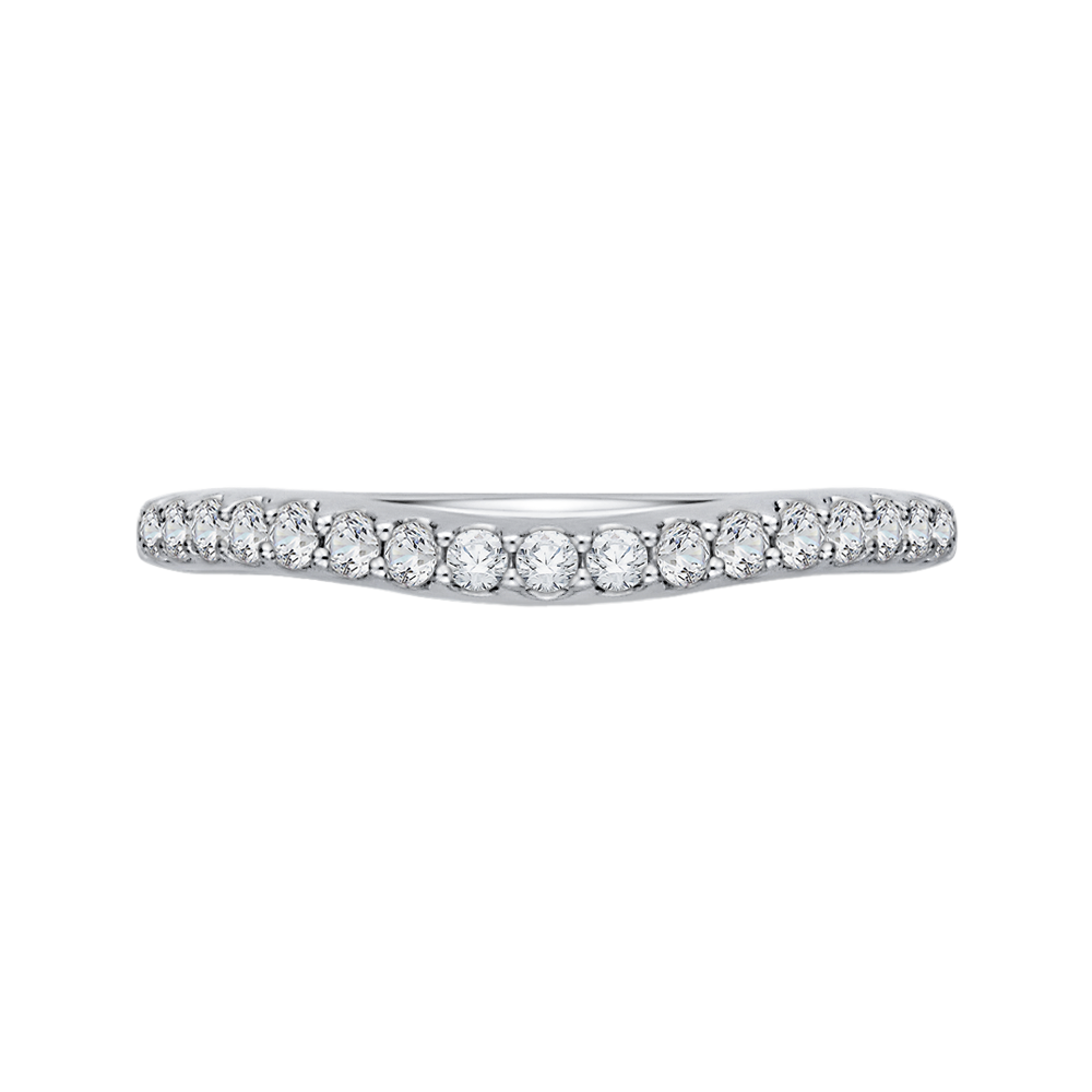 Round Diamond Half-Eternity Wedding Band in 14K White Gold