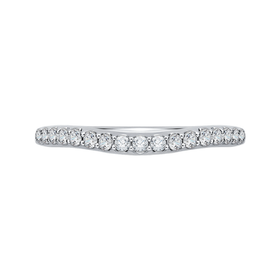 Round Diamond Half-Eternity Wedding Band in 14K White Gold