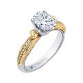 Oval Cut Diamond Engagement Ring in 14K Two Tone Gold (Semi-Mount)