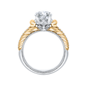 Oval Cut Diamond Engagement Ring in 14K Two Tone Gold (Semi-Mount)