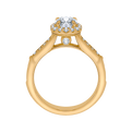 Oval Cut Diamond Halo Engagement Ring in 14K Yellow Gold (Semi-Mount)