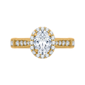 Oval Cut Diamond Halo Engagement Ring in 14K Yellow Gold (Semi-Mount)