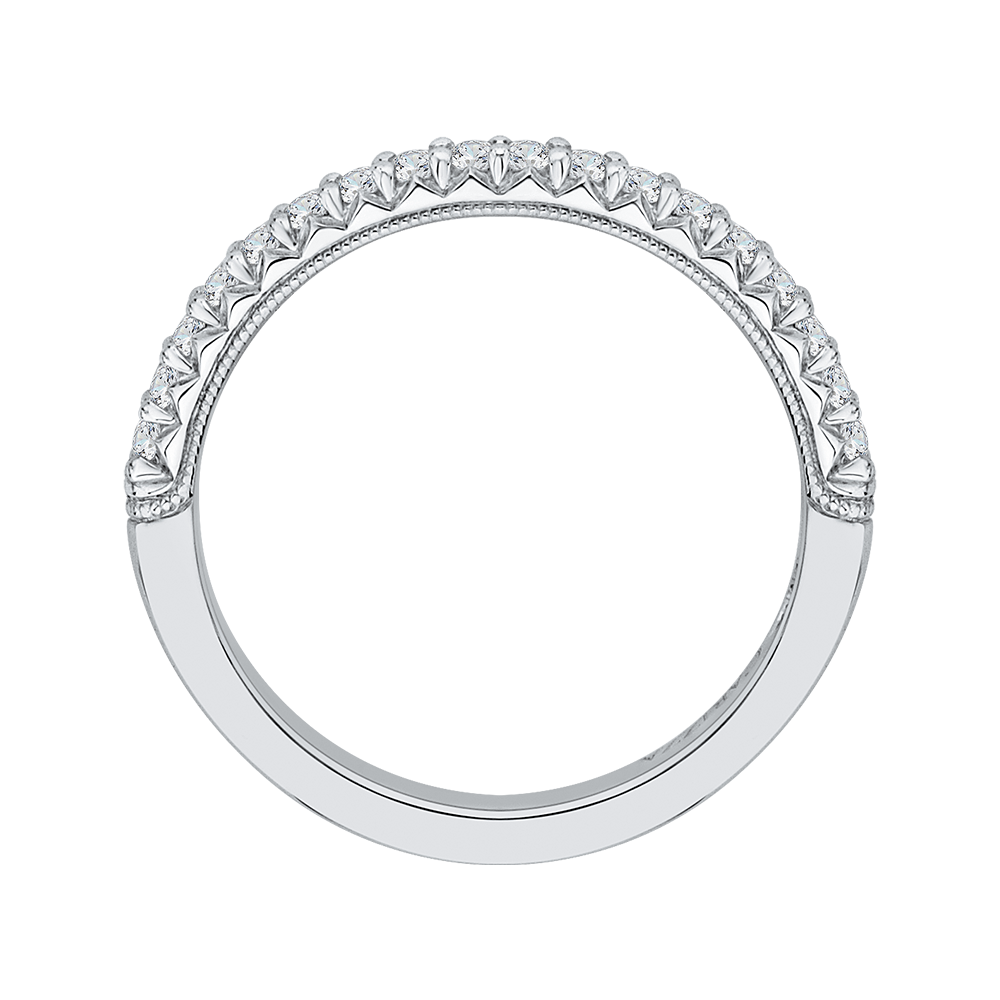 Round Diamond Wedding Band in 14K White Gold