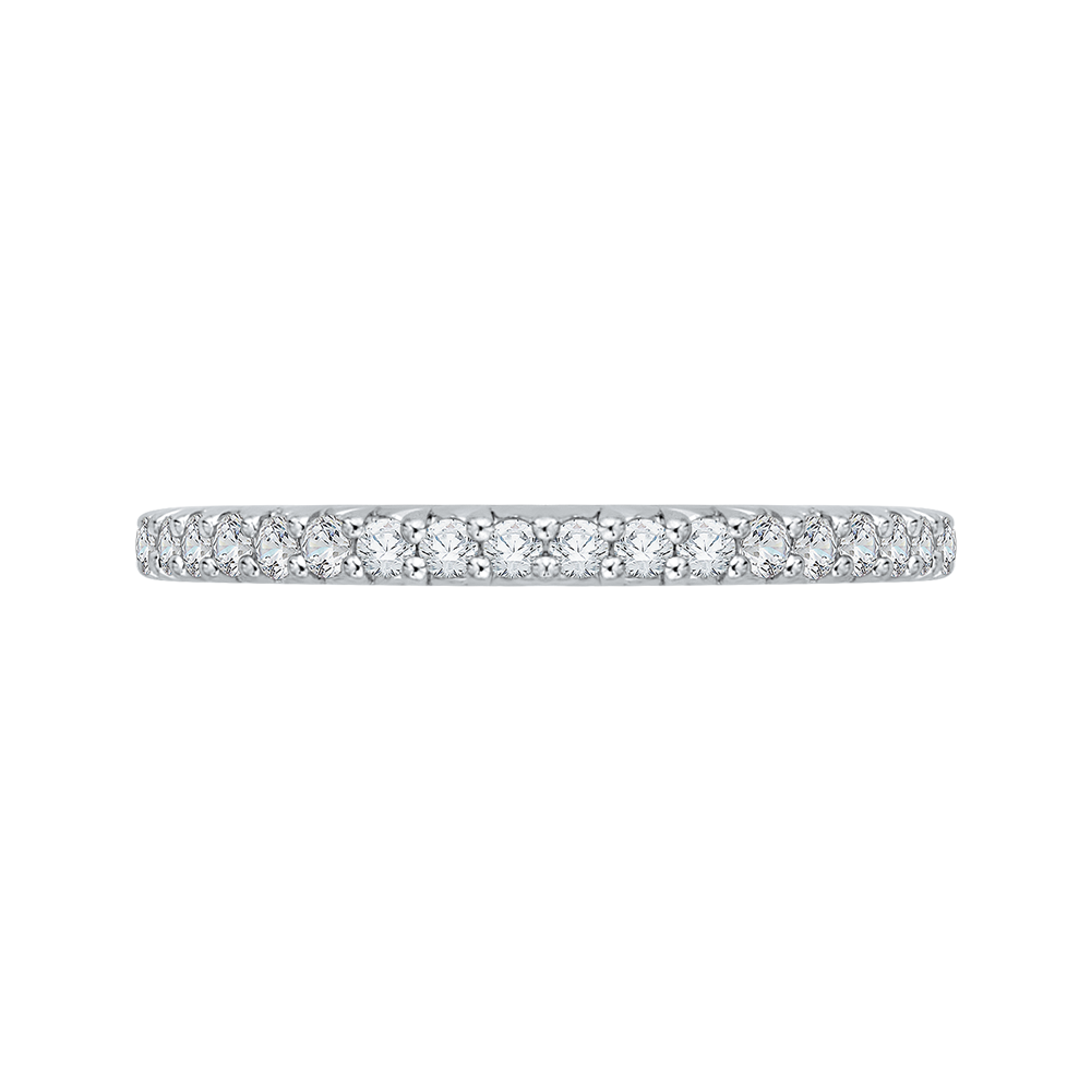 Round Diamond Wedding Band in 14K White Gold