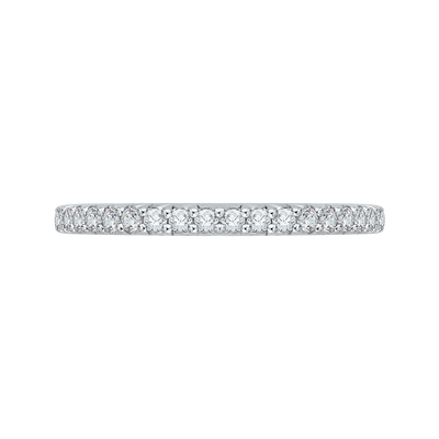 Round Diamond Wedding Band in 14K White Gold