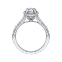 Oval Cut Diamond Halo Engagement Ring in 14K White Gold (Semi-Mount)