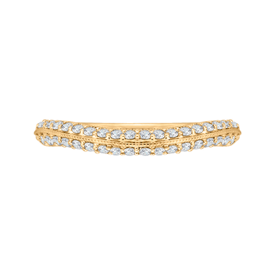 Round Diamond Half-Eternity Wedding Band in 14K Yellow Gold