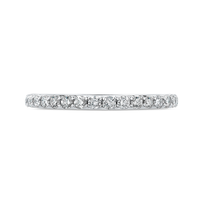 Round Diamond Half-Eternity Wedding Band in 14K White Gold