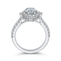 Oval Cut Diamond Halo Engagement Ring in 14K White Gold (Semi-Mount)