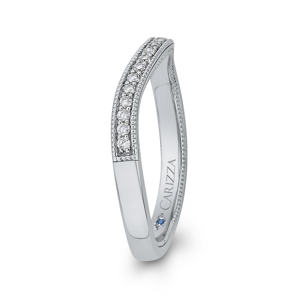 Round Diamond Wedding Band in 14K White Gold