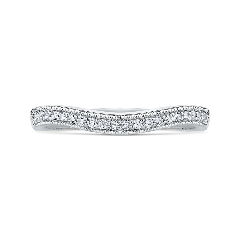 Round Diamond Wedding Band in 14K White Gold