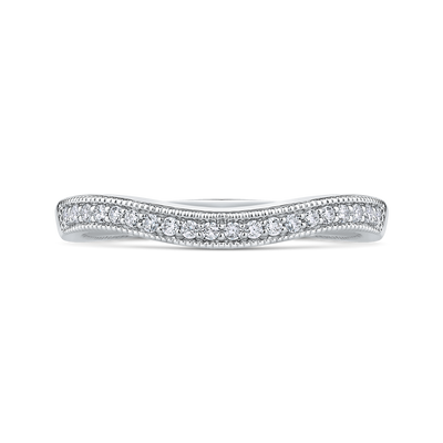 Round Diamond Wedding Band in 14K White Gold