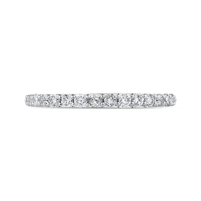 Round Diamond Half-Eternity Wedding Band in 14K White Gold