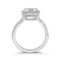 Oval Cut Diamond Halo Engagement Ring in 14K White Gold (Semi-Mount)