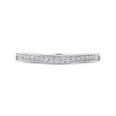 Round Diamond Half-Eternity Wedding Band in 14K White Gold