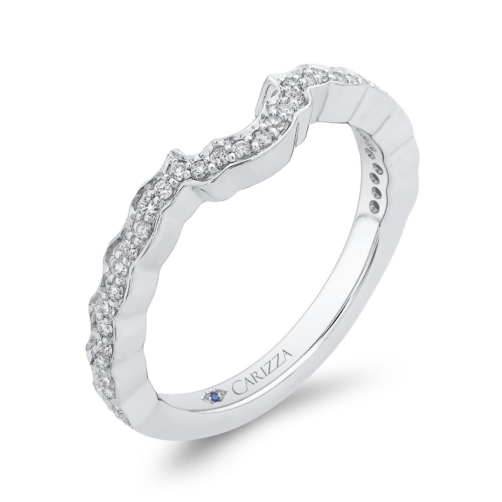 Round Diamond Wedding Band in 14K White Gold