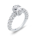 Oval Cut Diamond Engagement Ring in 14K White Gold (Semi-Mount)