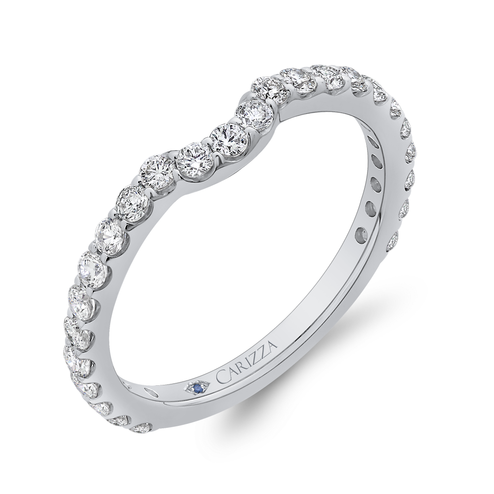 Round Diamond Wedding Band in 14K White Gold