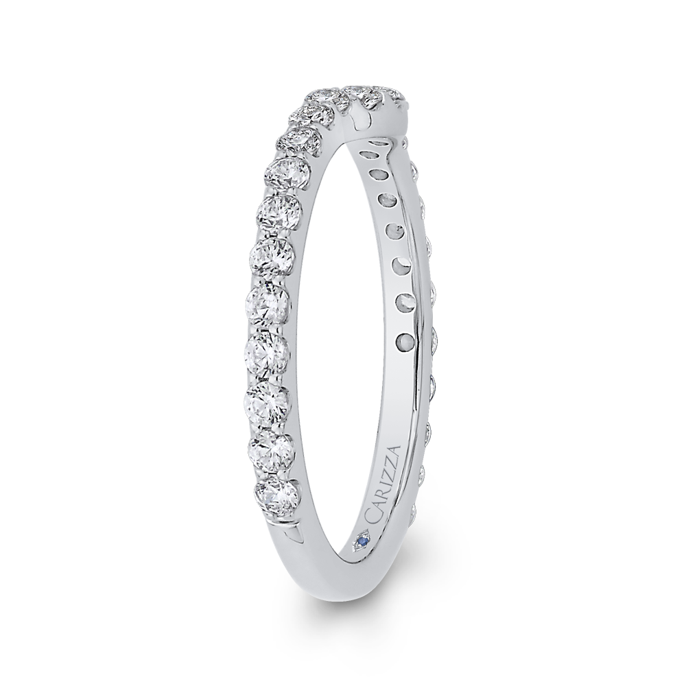 Round Diamond Wedding Band in 14K White Gold