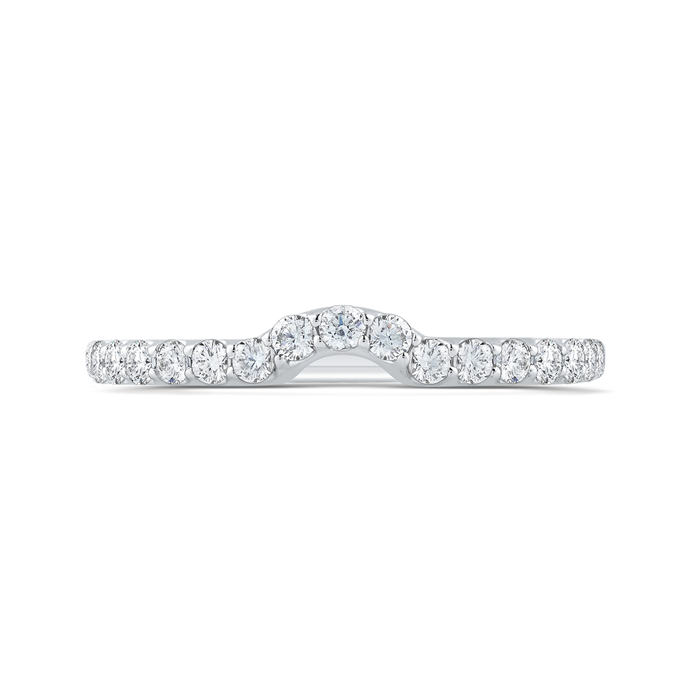 Round Diamond Wedding Band in 14K White Gold