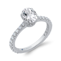 Oval Cut Diamond Engagement Ring in 14K White Gold (Semi-Mount)