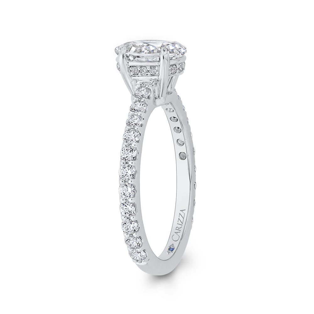 Oval Cut Diamond Engagement Ring in 14K White Gold (Semi-Mount)