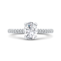 Oval Cut Diamond Classic Engagement Ring in 14K White Gold (Semi-Mount)