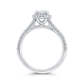 Oval Cut Halo Diamond Classic Engagement Ring in 14K White Gold (Semi-Mount)