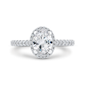 Oval Cut Halo Diamond Classic Engagement Ring in 14K White Gold (Semi-Mount)