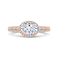 Euro Shank Oval Cut Diamond Halo Engagement Ring in 14K Rose Gold (Semi-Mount)