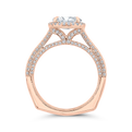 Euro Shank Oval Cut Diamond Halo Engagement Ring in 14K Rose Gold (Semi-Mount)