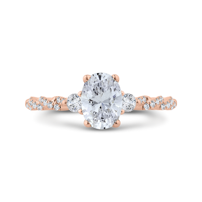 Diamond Engagement Ring in 14K Rose Gold (Semi-Mount)