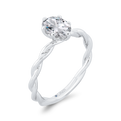 Solitaire Engagement Ring in 14K White Gold (Semi-Mount)