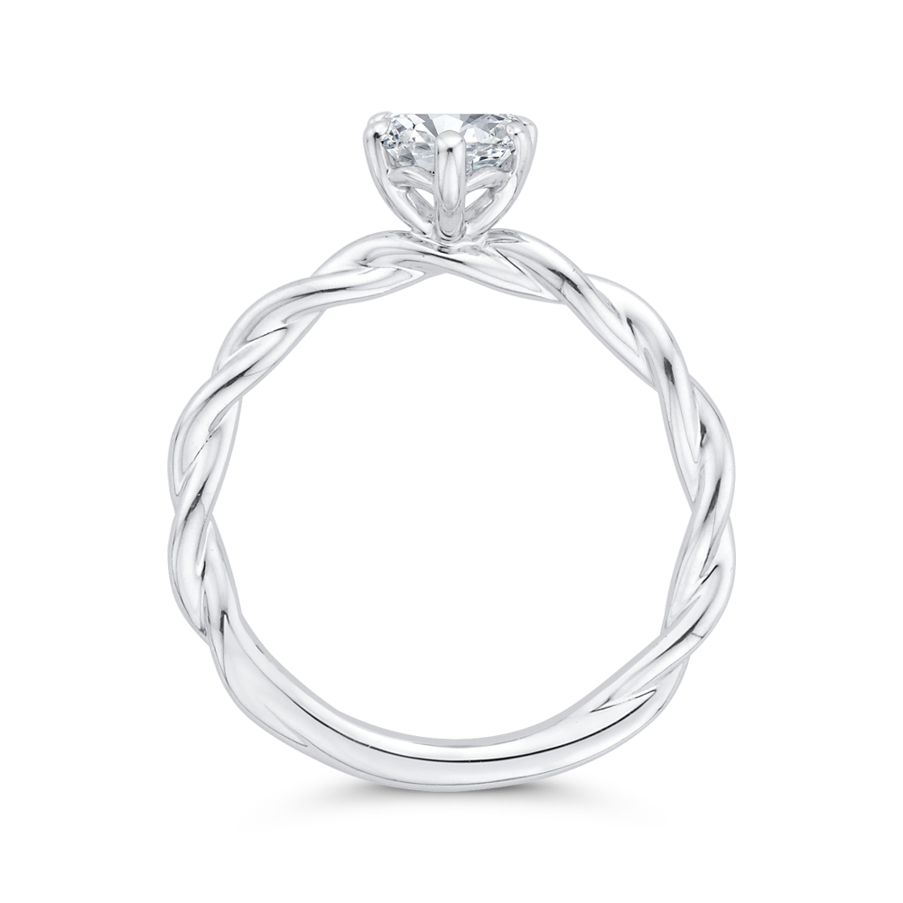 Solitaire Engagement Ring in 14K White Gold (Semi-Mount)