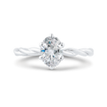 Solitaire Engagement Ring in 14K White Gold (Semi-Mount)