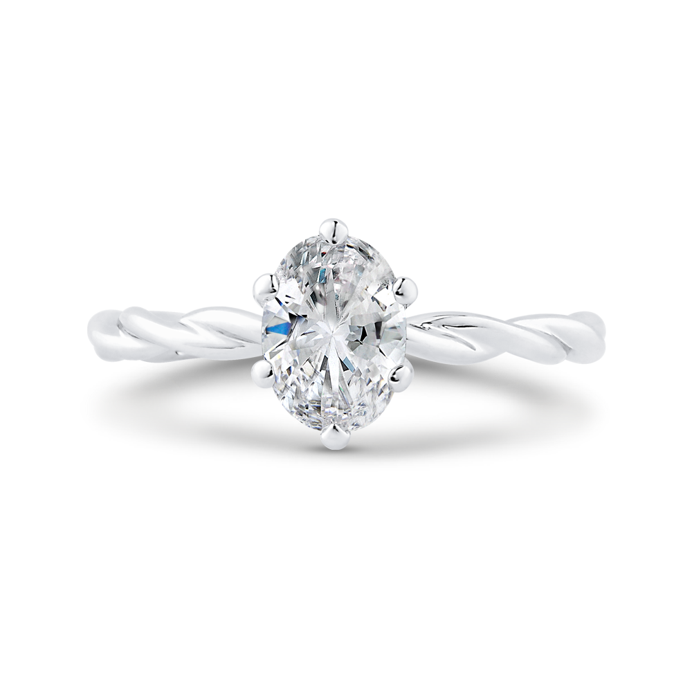 Solitaire Engagement Ring in 14K White Gold (Semi-Mount)