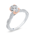 Diamond Engagement Ring in 14K Two Tone Gold (Semi-Mount)