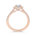 Oval Cut Diamond Halo Engagement Ring in 14K Rose Gold (Semi-Mount)