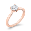 Princess Cut Diamond Engagement Ring in 14K Rose Gold (Semi-Mount)